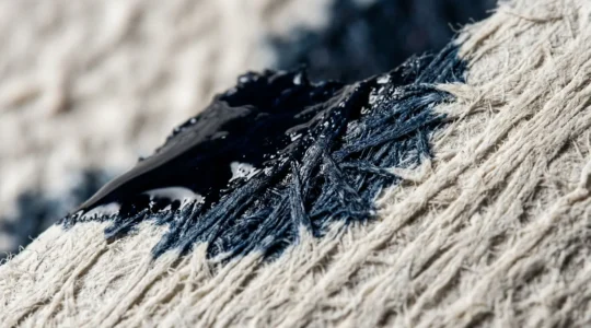 Gros plan sur le processus d'absorption de l'encre végétale dans les fibres d'un papier non couché