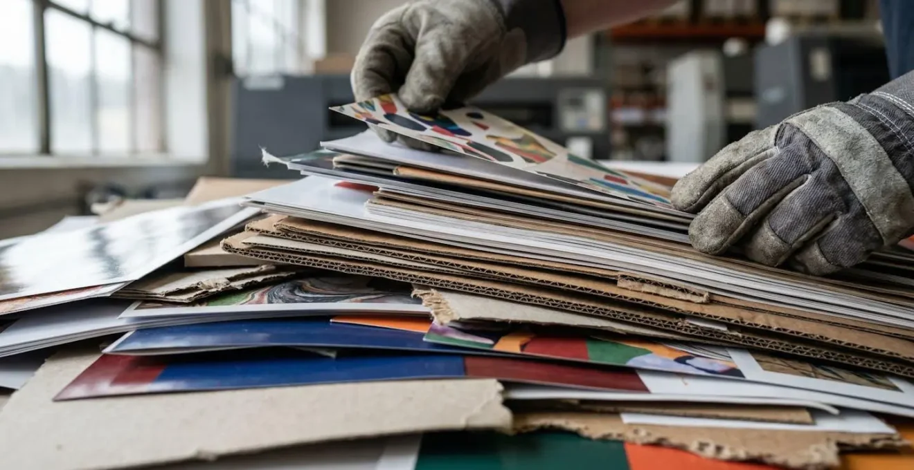 Collecte de chutes de papier de qualité dans une imprimerie locale